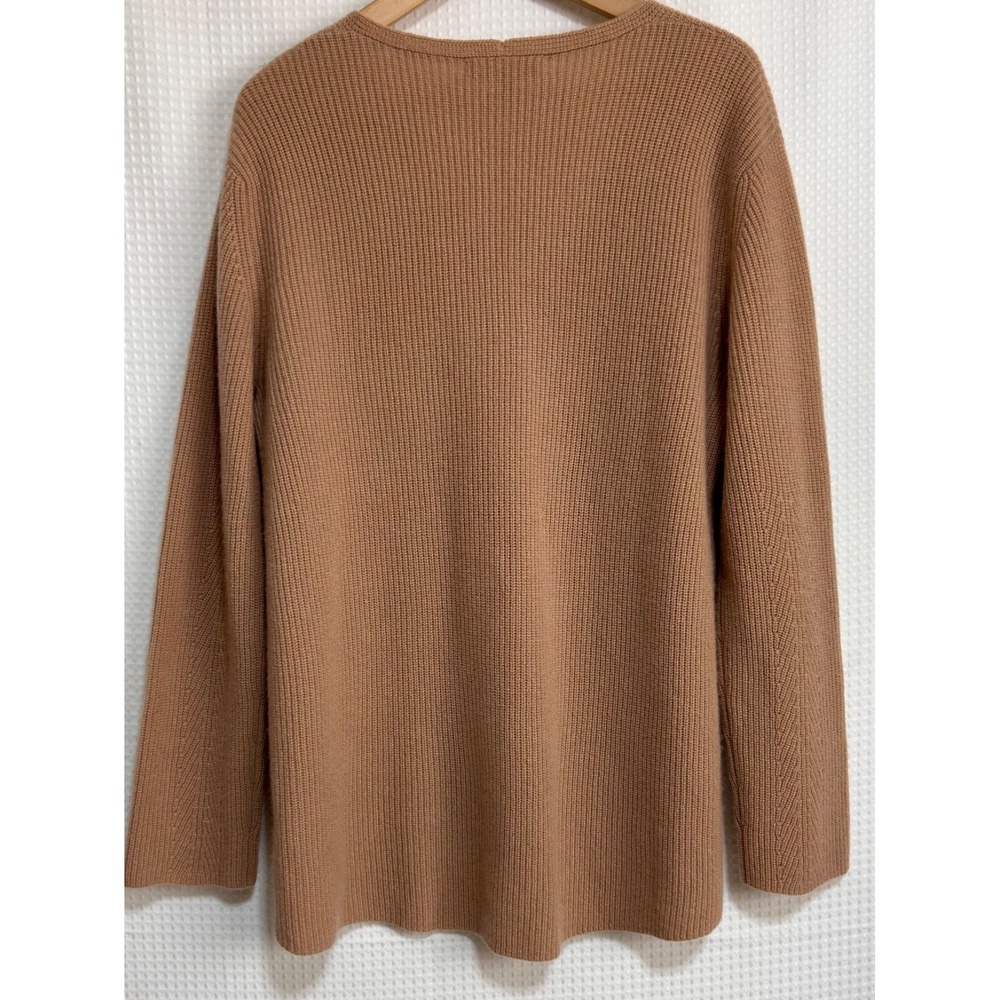 NWT Neiman Marcus 100% Cashmere Camel Women's size XL Ribbed Sweater a - Picture 4 of 9